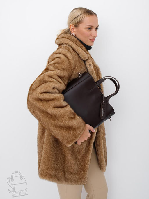 Сумка женская кожаная 6062L coffee Polina&Eiterou