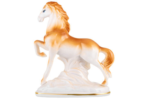 Фигурка декоративная 12*5,5*13,5 см Лошадь коричневая с золотом, фарфор - Elan gallery фото 5
