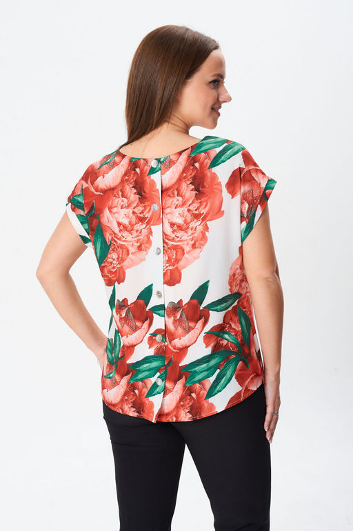 Блуза Modema 202 красные цветы - Ketty фото 9