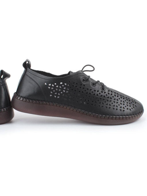 03-5005-1 BLACK Полуботинки женские летние (натуральная кожа)