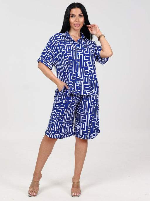 577 ЖЕНСКИЙ КОСТЮМ (шорты) (Синий с белым) - А-дина фото 2