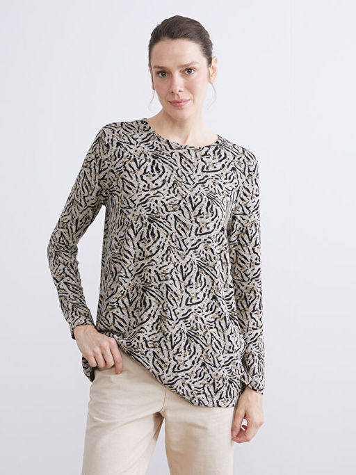 Bisiklet Yaka Desenli Bluz