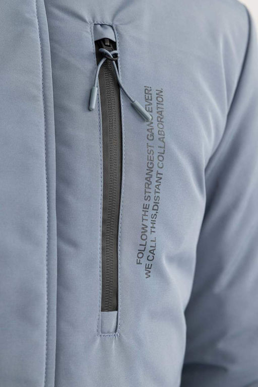 Водоотталкивающее пальто обычного кроя с капюшоном - Defacto фото 6