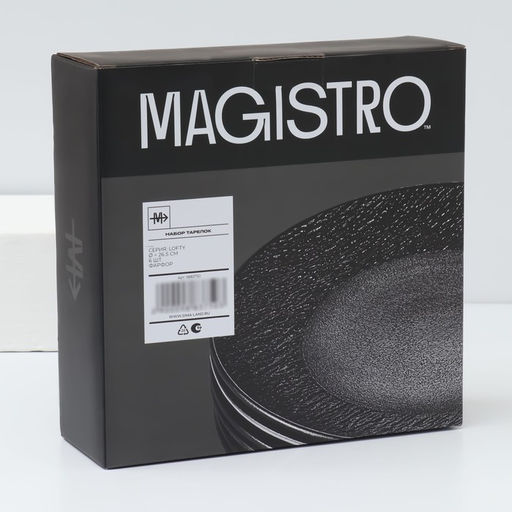 Тарелки Magistro Lofty, d=26.7 см, набор 6 шт., фарфор, чёрные  фото 7