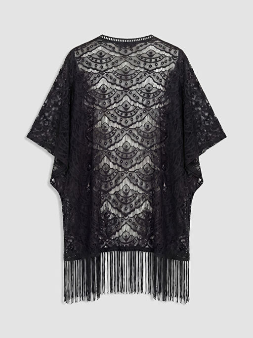 ?al Yaka Dantelli Sa?akl? Kad?n Kimono