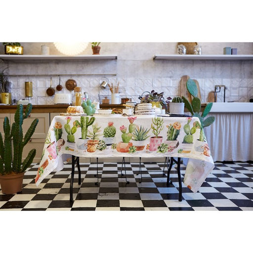Скатерть Этель Кактусы 180х147 см, 100% хлопок, рогожка 160 гр/м2  фото 14