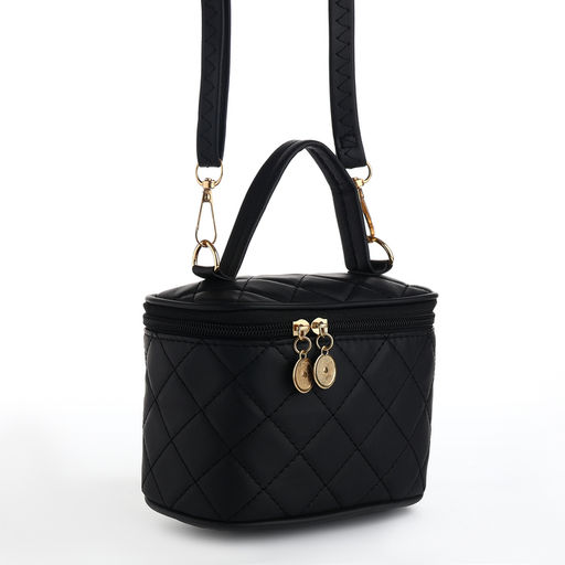 Сумка женская кросс-боди на молнии, 16.5×9×10.5 см, чёрная