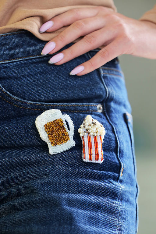 Klart набор для вышивания 10-018 Брошь. Кружка пива 4 х 5 см  фото 7