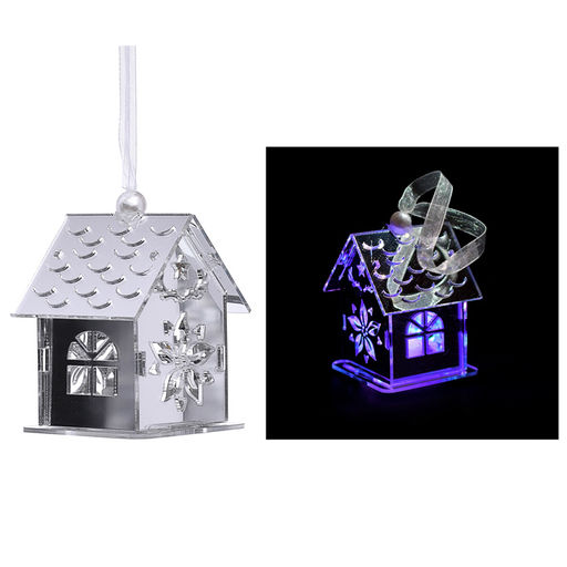 Электрогирлянда светящаяся Домик (6.5*5см) серебро