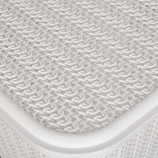 Корзина бельевая «Вязь», 60 л, 44×36×52 см, с крышкой, белая