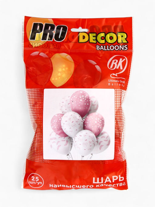 Воздушные шары латексные 12" Бантики, 25 шт., 5-сторонние