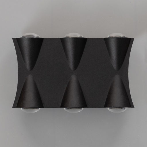 Бра BayerLux «Бисо», 6хLED, 6 Вт, 4000К, IP66, чёрный, 14×4.5×8 см