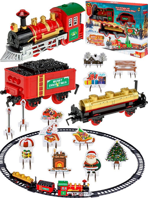 Железная дорога на батарейках "Праздничный день" диам. дороги 90см (НУ-8036) свет, звук, в коробке