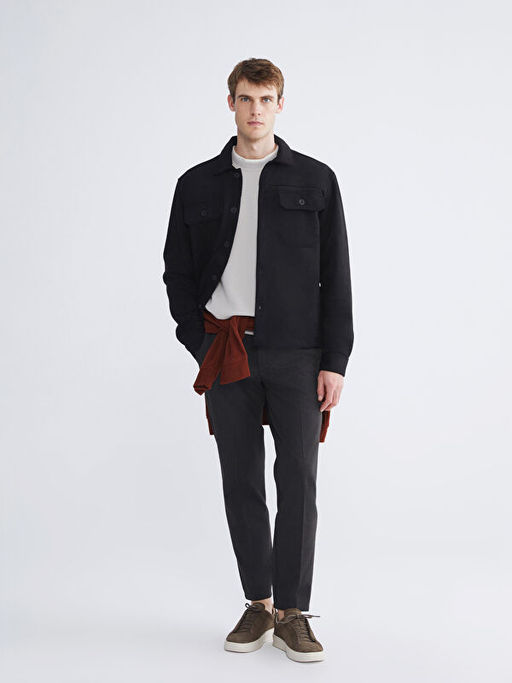 Regular Fit Uzun Kollu S?et Erkek G?mlek Ceket