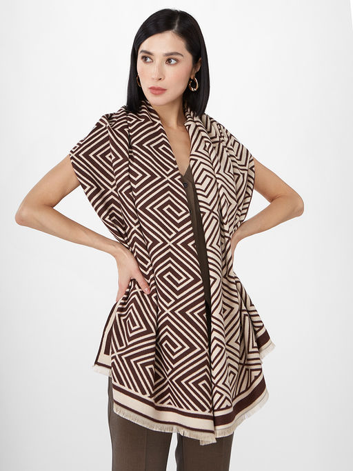 в составе ШЕРСТЬ и КАШЕМИР Большой, мягкий, теплый однотонный двусторонний палантин. - Tantino фото 6