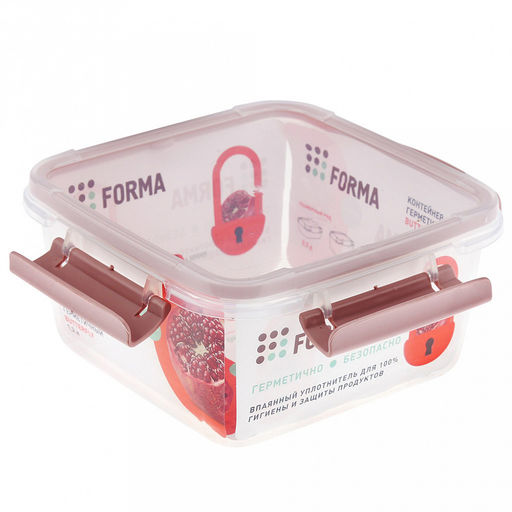 Контейнер для продуктов пластмассовый "Butterfly Light" 1,2л, герметичная крышка, ручки-клипса, подходит для СВЧ, розовый (Россия)