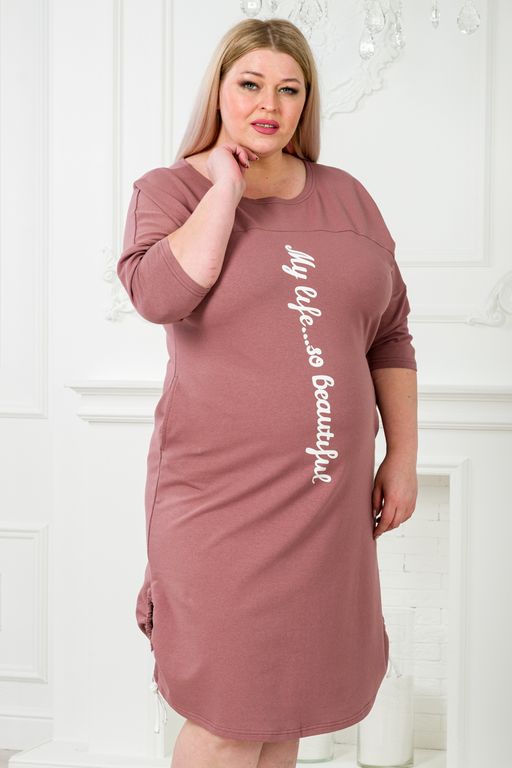 Платье женское из футера My life бежевый макси - Амадэль фото 7