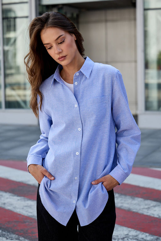 Рубашка оверсайз в полоску хлопковая