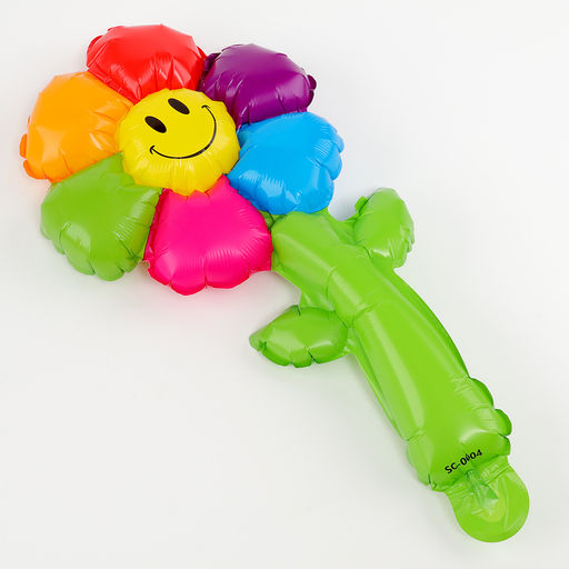 Цена за 5 шт. Шар воздушный полимерный 16" «Цветик семицветик со стебельком»