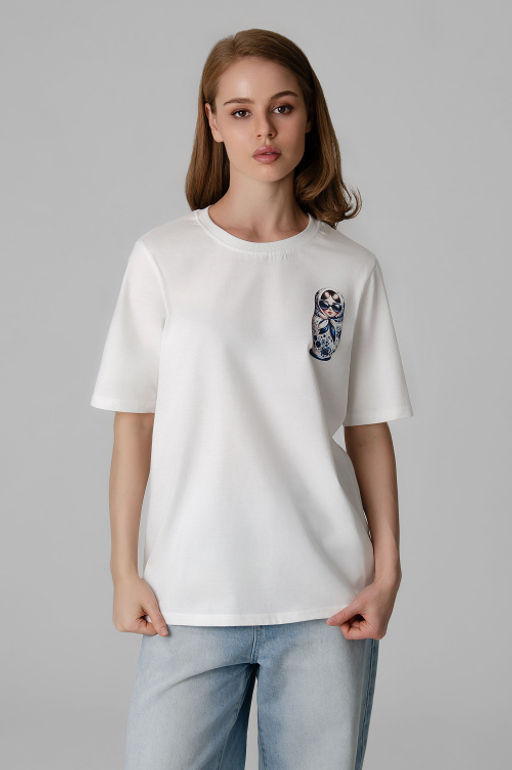 Арт. 31140 Футболка женская Россия 44-50 (4 шт) Цвет:молочный - Калинка фото 10