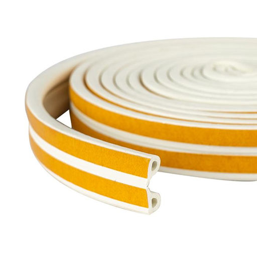 Уплотнитель резин.самокл.Р-проф. белый 9х5.5ммх 6м