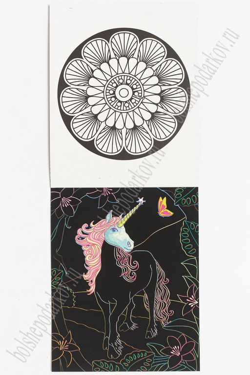 Альбом скретч-картина+раскраска 14,4*18 см (4 листа) SF-5668, №2 - Больше подарков фото 4