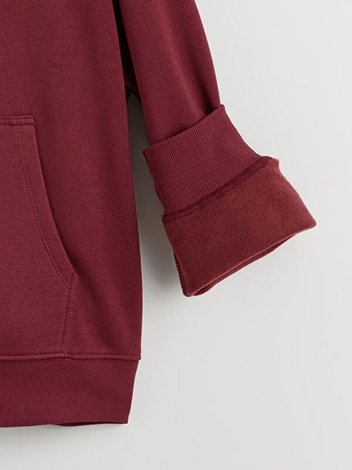 Kap??onlu K?z ?ocuk Kal?n Fermuarl? Sweatshirt