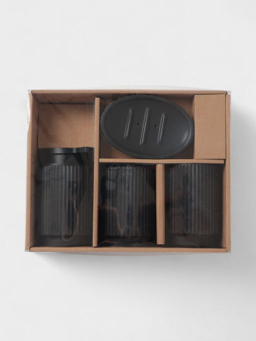 Набор аксессуаров для ванной Грани, 4 предмета, мыльница, дозатор для мыла, 2 стакана, чёрный - Simaland фото 8