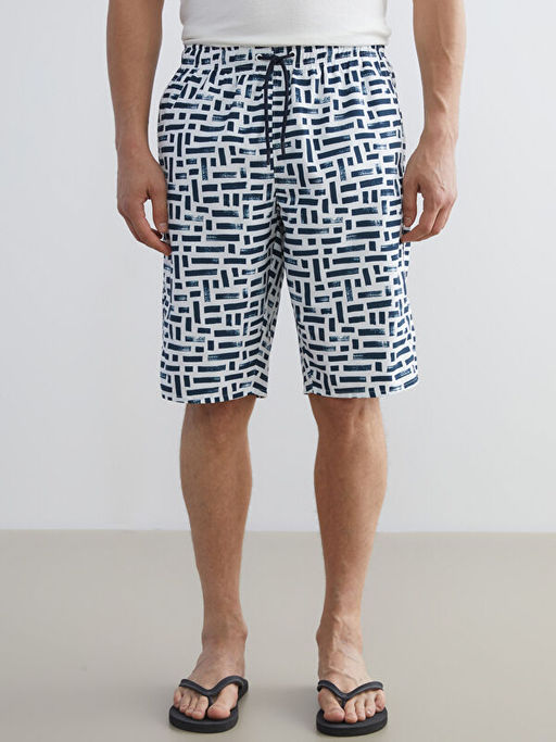 Diz Alt? Boy Desenli Erkek Deniz ?ortu