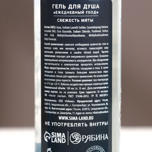 Гель для душа мужской «Сильному духом», 100 мл, аромат свежей мяты, Чистое счастье