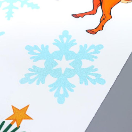 Интерьерная наклейка новогодняя «Олени», белый фон, 30×50 см