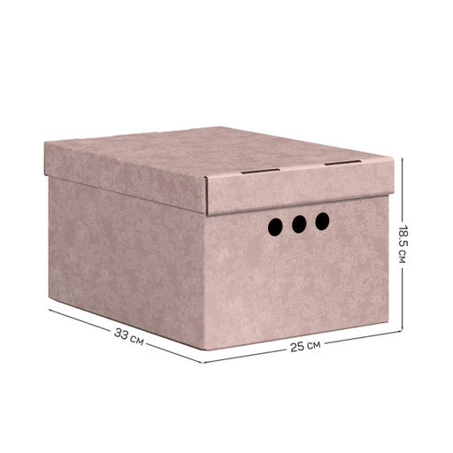 VAL JR-BCTN-4Smono Короб картонный, складной, малый, 25*33*18.5 см, монохром, набор 4 шт., JARDIN, шт