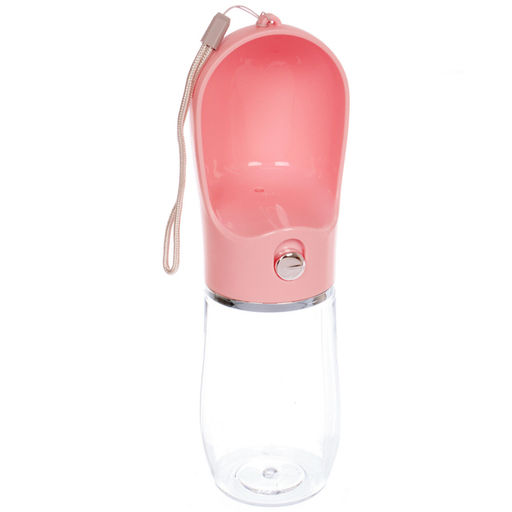 Поилка портативная прогулочная с кнопкой "ЛЮБИМЫЙ БРО", цвет розовый, 380мл (коробка)