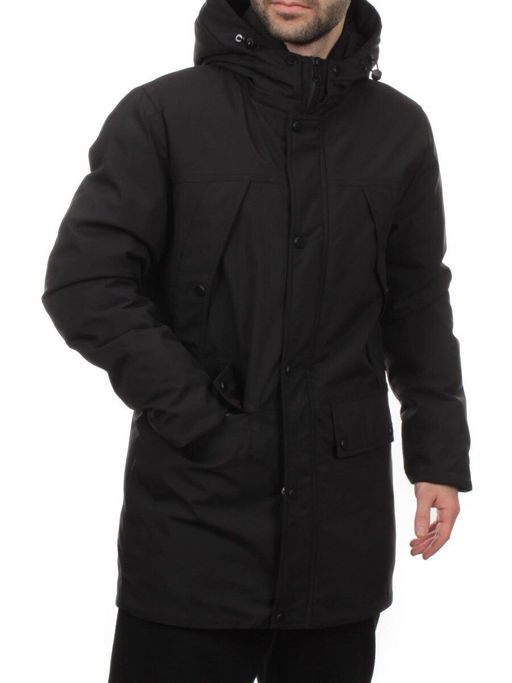 8893 BLACK Куртка мужская зимняя облегченная (130 гр. холлофайбер)