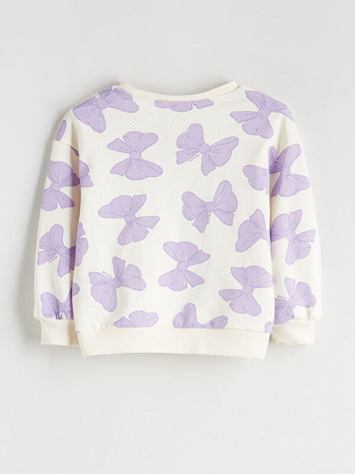 Bisiklet Yaka Minnie Mouse Bask?l? K?z ?ocuk Sweatshirt ve Tayt 2li