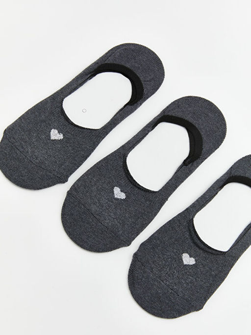 Kalp Bask?l? Kad?n Babet ?orap 3l?