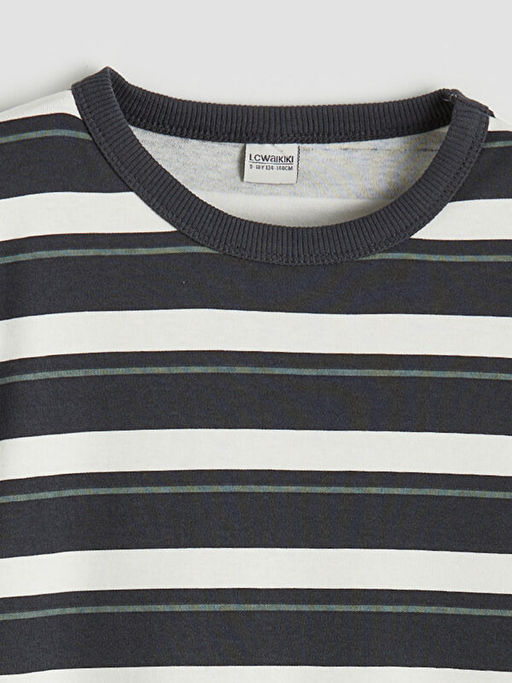 Bisiklet Yaka ?izgili Erkek ?ocuk Ti??rt