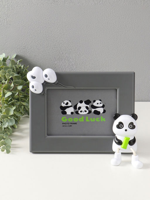 Фоторамка для фото 13×18 см «Пандочка с бамбуком», пластик, серый, горизонталь, 3.5×24.5×19 см