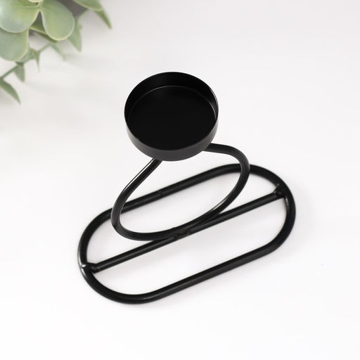 Металлический подсвечник на 1 свечу «Бутылочка», d=4 см чёрный, 11×6×11.5 см