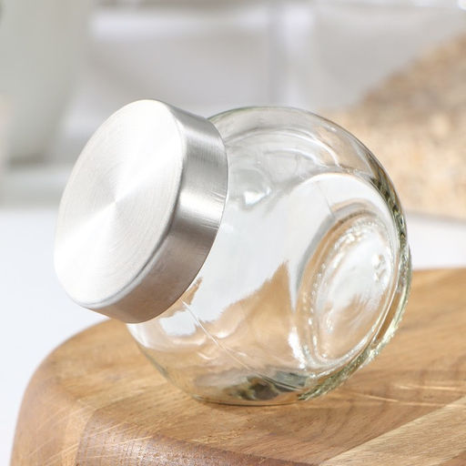 Баночка стеклянная для специй Доляна «Металлик», 200 мл, 6×8 см