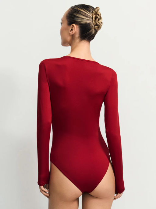 Боди с длинным рукавом и V-образным вырезом / Zarina
