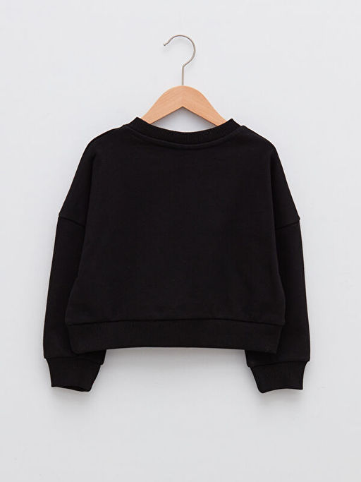 Bisiklet Yaka Bask?l? Uzun Kollu K?z ?ocuk Sweatshirt - Waikiki фото 2