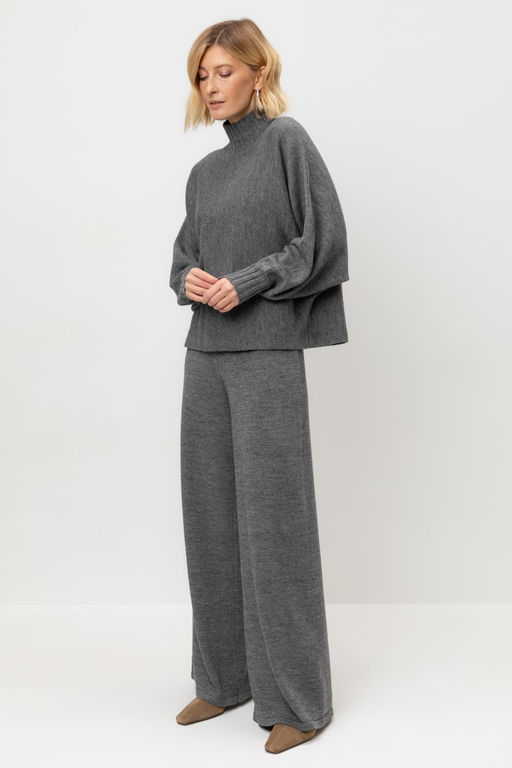 ЕВ 444/ш/тем.серый меланж брюки жен