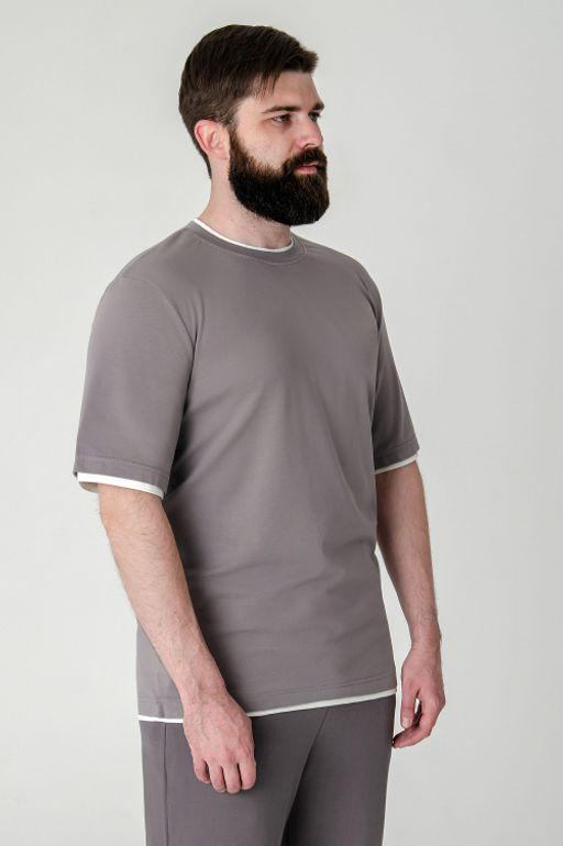 Арт. 67128/1 Футболка мужская 48-56 (5 шт) Цвет:светло-серый - Идеал фото 5