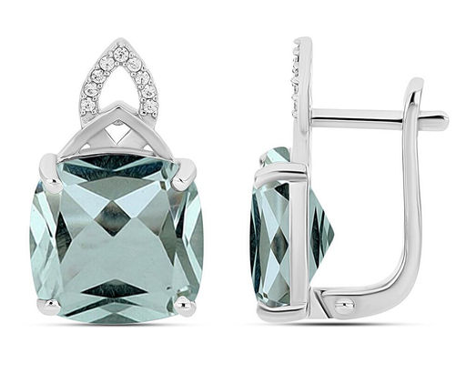 Серьги, зеленый аметист, Сардиния