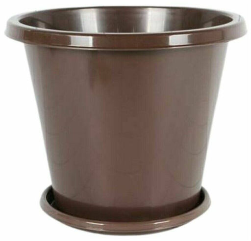 Горшок цветочный Эконом 10л с под коричневый М6604 - Альтернатива фото 2