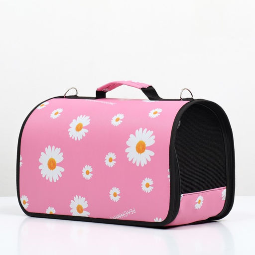 Сумка-переноска каркасная Цветы, размер L, 53 х 21 х 29 см - Пижон фото 3