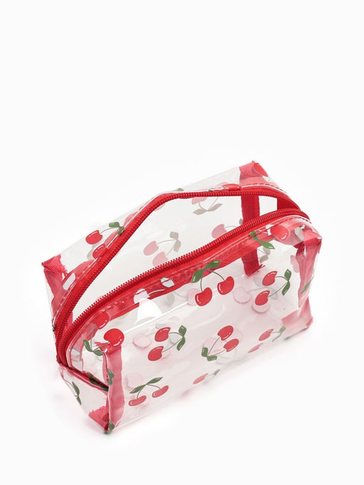 Косметичка ПВХ Вишня 15*6*8,5, отд на молнии, прозрачный