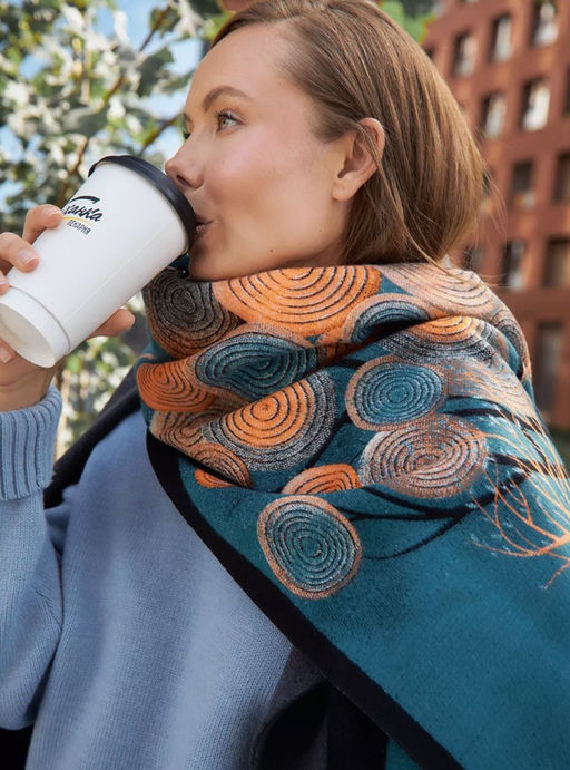 в составе ШЕРСТЬ и КАШЕМИР Большой, мягкий, теплый двусторонний палантин - Tantino фото 13