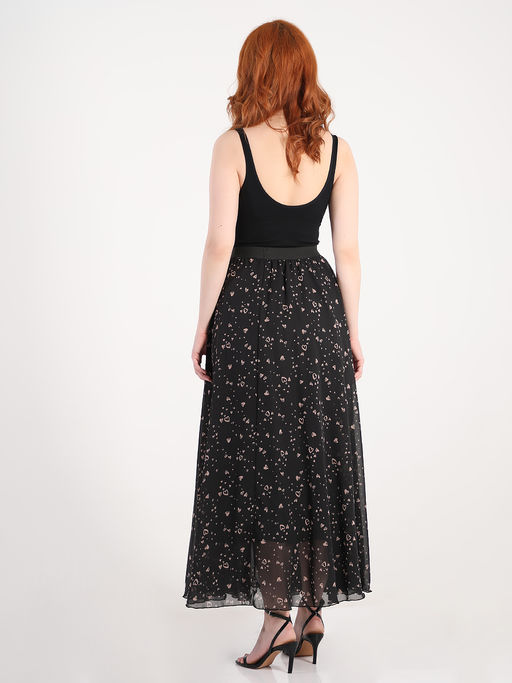 Длинная шифоновая юбка больших размеров полусолнце - Almond фото 4